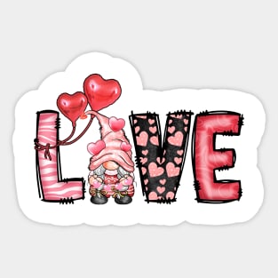 Love Heart Gnome Valentine Day Sticker